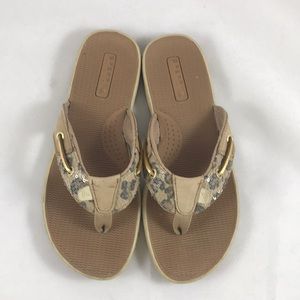 Sperry’s leopard print sequin sandals